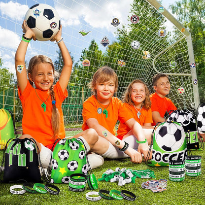 Miucat_98Pcs_Soccer_Party_Favors,_Soccer_Goodie_Bags_with_Silicone_Bracelet_Soccer_Whistles_Stickers_Drawstring_Bags_Gift_Snack_Bag_for_Soccer_Party_Decorations_Party_Supplies