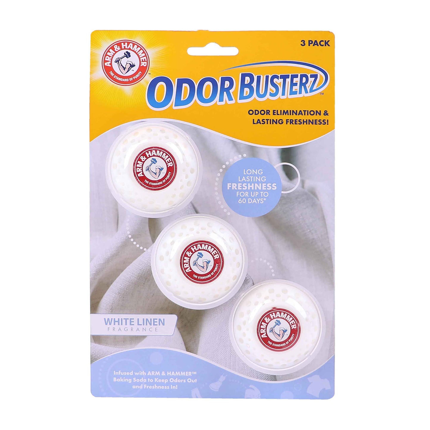 Arm & Hammer OdorBusterz® Odor Eliminator Balls – Baking Soda Odor Control for Closets, Drawers, Hampers & Small Spaces