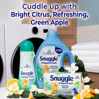 Snuggle SuperFresh Fabric Softener Liquid, Ultra Concentrated, Morning Breeze Fabric Conditioner, Lasting Scent, Fights Stubborn Odors, Softens, Reduces Static & Wrinkles