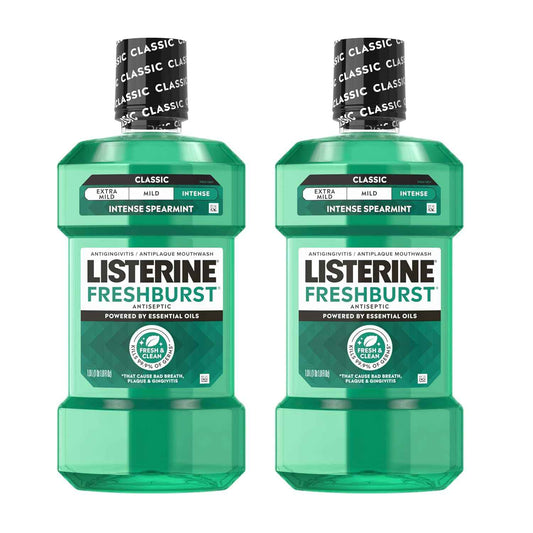 Listerine Freshburst Intense Antiseptic Mouthwash for Bad Breath, Kills 99.9% of Germs that Cause Bad Breath & Fight Plaque & Gingivitis, ADA Accepted Mouthwash, Convenience Pack
