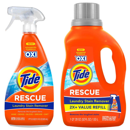 Tide Laundry Stain Remover with Oxi, Rescue Clothes, Upholstery, Carpet and more from Tough Stains, Stain Treater
