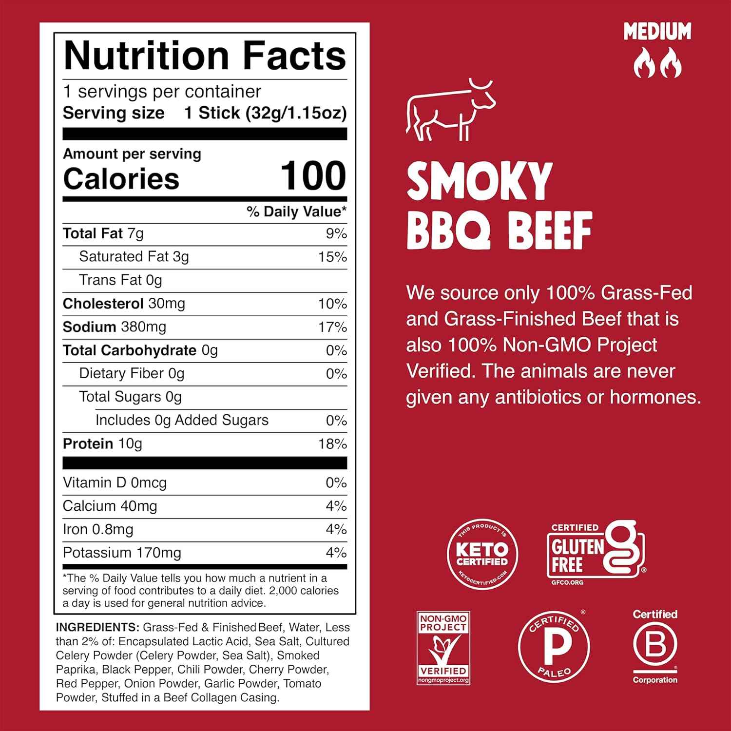 Chomps Trial Pack - Grass-Fed & Finished, Keto, Paleo, Low Carb, Whole30 Approved, Gluten Free, Zero Sugar Food