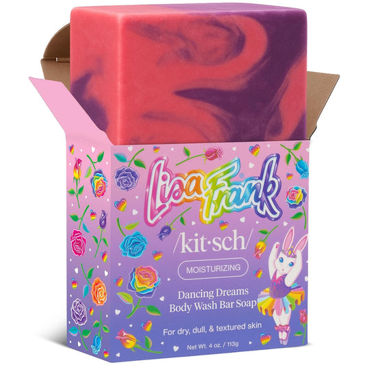 Kitsch_x_Lisa_Frank_Dancing_Dreams_Shea_Butter_Body_Wash_Bar_–_Gentle_Exfoliating_Body_Wash_with_Apricot_Seeds_–_Moisturizing_Bar_Soap_Cleanser_for_Soft,_Smooth_Skin_–_Eco-Friendly_Skin_Care_-_4oz