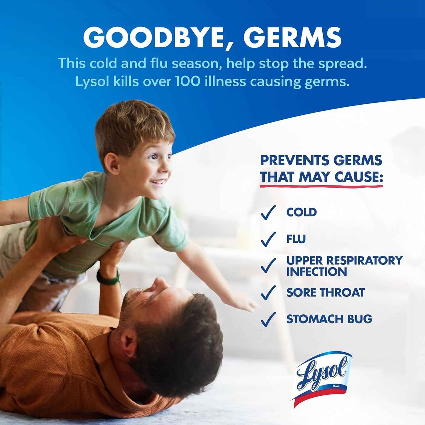 Lysol Disinfectant Spray, Household Essential Cleaning Supplies, Multi-Purpose Room Spray, Antibacterial Sanitizer Spray, Upholstery Deodorizer, Home and Bathroom