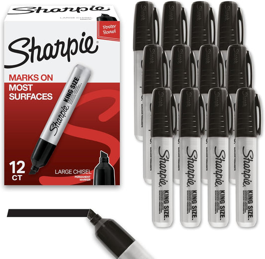 Sharpie_King_Size_Permanent_Markers,_Chisel_Tip,_Black,_12_Count_-_Thick_Poster_Markers,_Heavy_Duty_For_Work_&_Industrial_Use,_High_Capacity_Ink_Supply,_For_Paper,_Metal,_Plastic,_And_More