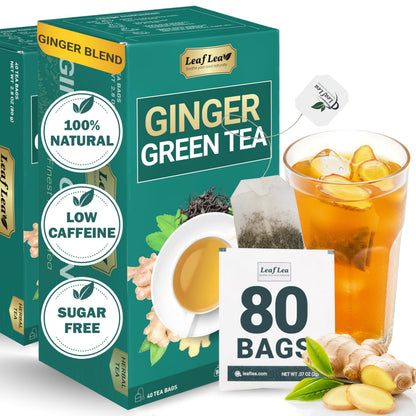 Ginger Green Tea - 80 Tea Bags (Pack of 2)