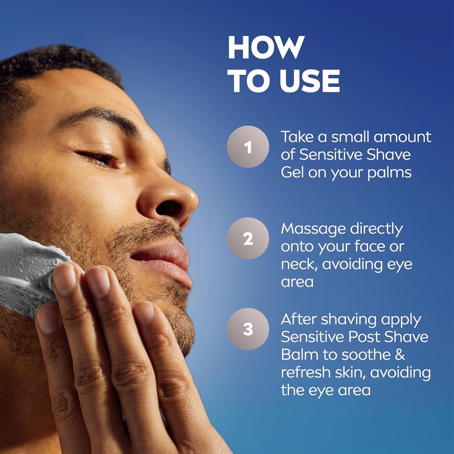 NIVEA_MEN_Sensitive_Shave_Gel,_Shaving_Gel_for_Men_with_Sensitive_Skin,_Enriched_with_VitaminPro_Complex,_7_Oz_Can,_Pack_of_3