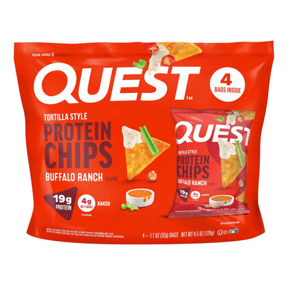 Quest Nutrition Tortilla Style Protein Chips, 20g Protein, 3g Net Carbs, Low Carb, Gluten Free, 1.1 oz