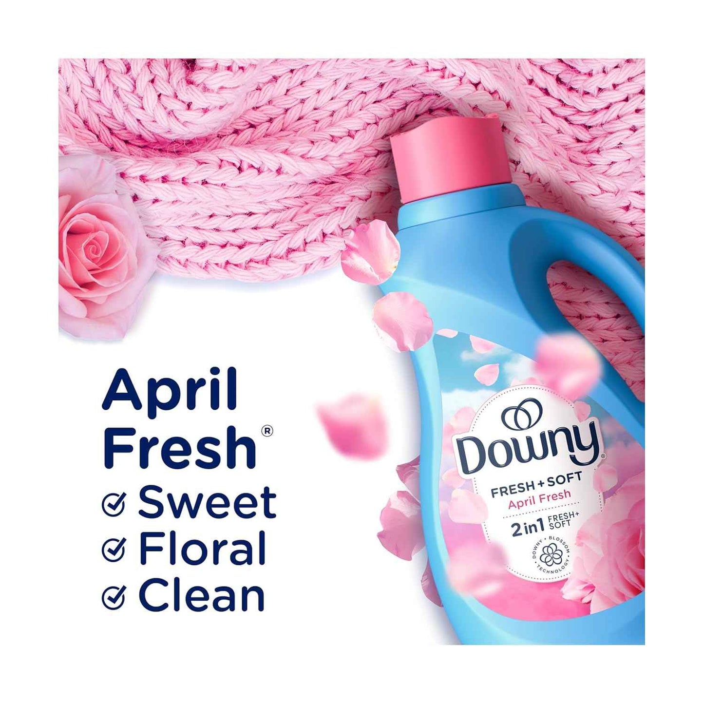 Downy Soft, 2 in 1 Soft and Fresh Liquid Fabric Softener, April Fresh, Fabric Conditioner Liquid provides softness and freshness for fabrics