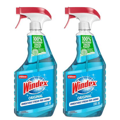 Windex Glass and Window Cleaner Spray Bottle, Packaging Designed to Prevent Leakage and Breaking, Surface Cleaning Spray, Original Blue Scent