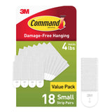 Command 4 lb Small Picture Hanging Strips, Damage-Free Hanging Picture Hangers, No Tools Wall Hanging Strips for Home Decor, White Adhesive Strips