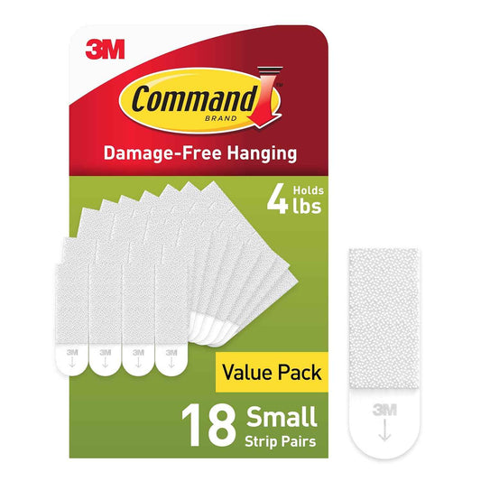 Command 4 lb Small Picture Hanging Strips, Damage-Free Hanging Picture Hangers, No Tools Wall Hanging Strips for Home Decor, White Adhesive Strips