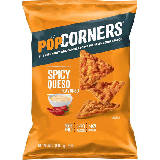 PopCorners Popped Corn Snack Chips, Spicy Queso, 5 Oz
