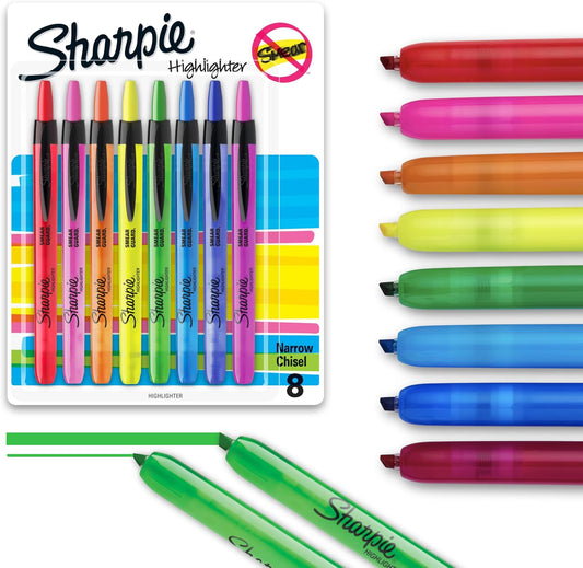 Sharpie_Retractable_Highlighters_Chisel_Tip_Highlighter_Marker_Set_Fluorescent_Highlighters_Classroom_Journaling_Study_Supplies_Assorted_Colors_8_Count