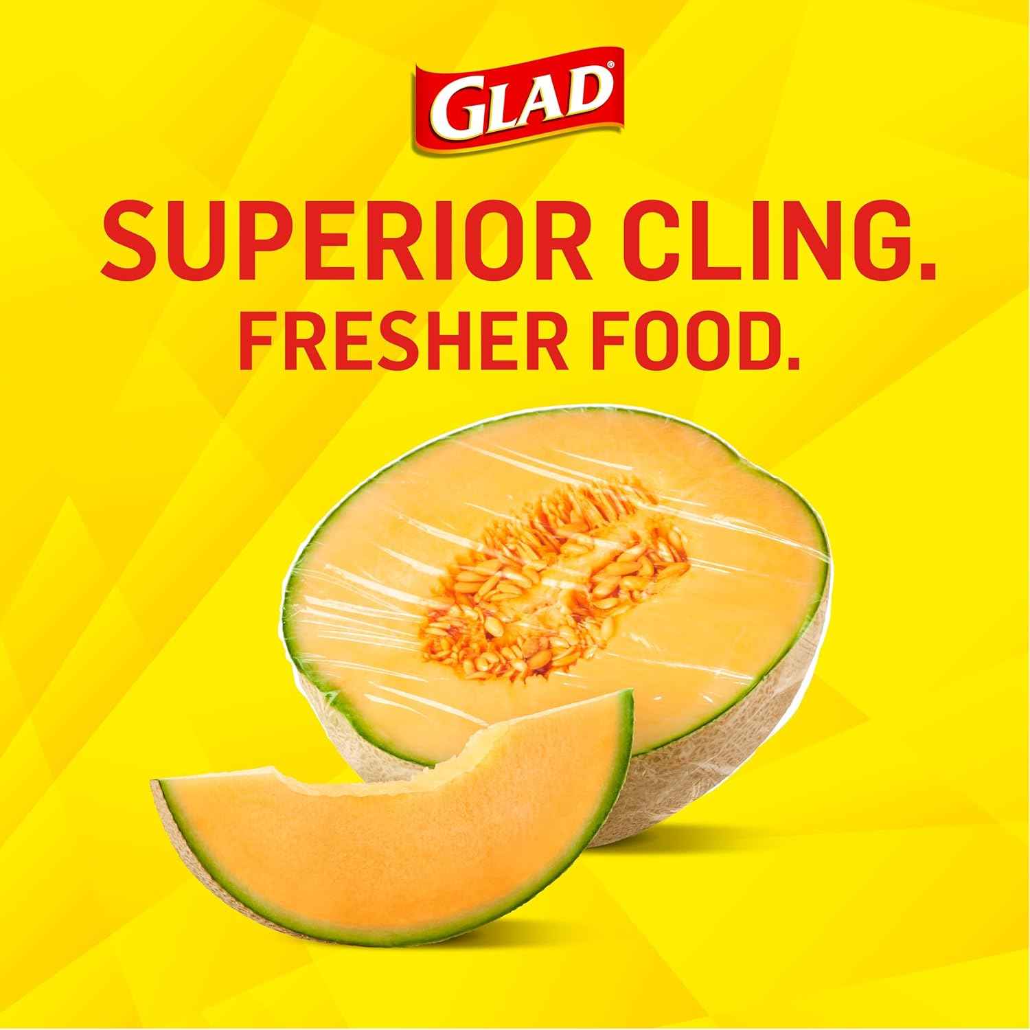 Glad Cling N Seal Plastic Wrap for Food, Airtight Seal, 300 Square Foot Roll
