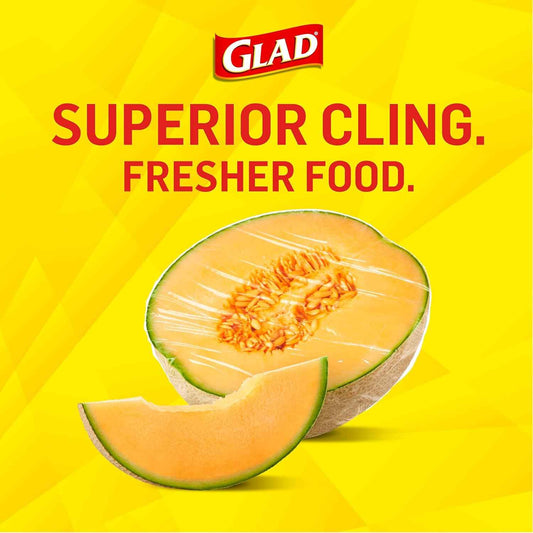 Glad Cling N Seal Plastic Wrap for Food, Airtight Seal, 300 Square Foot Roll