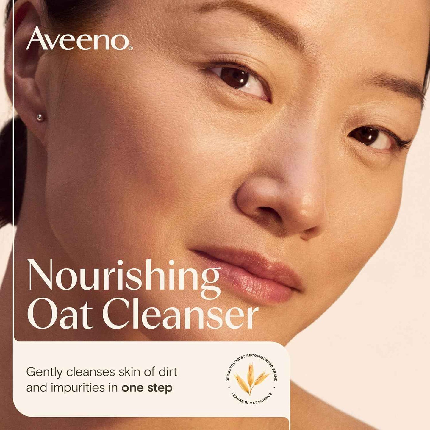 Aveeno Calm + Restore Nourishing Oat Cleanser, Daily Hydrating Facial Cleanser & Face Wash for Sensitive Skin, Non-Foaming, Hypoallergenic, Non-Comedogenic, Fragrance-Free, with Feverfew