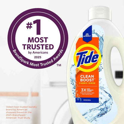 Tide Clean Boost Fabric Rinse, Removes Odors and Residues, Safe on All Fabrics, Free of Dyes and Heavy Perfumes, Original Scent