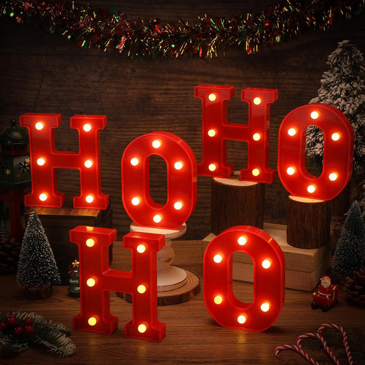 VIHOSE_Christmas_LED_Letter_Lights_Sign_Table_Indoor_Decoration_Light_up_Letters_Battery_Powered_Letter_for_Home_Bar_Christmas_Party_Bedroom_Tabletop_Indoor_Decoration_Gift_(HOHOHO)