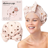 Kitsch Luxury Shower Caps for Women Reusable Waterproof - Large Shower Cap for Women, Non-slip, Quick-dry Hair Cap for Long and Short Hair, Comfortable and Stylish Design