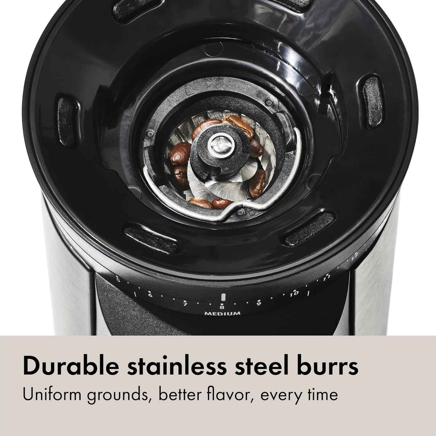 OXO Brew Conical Burr Coffee Grinder, Stainless Steel Burrs, One-Touch Automatic Smart Grind