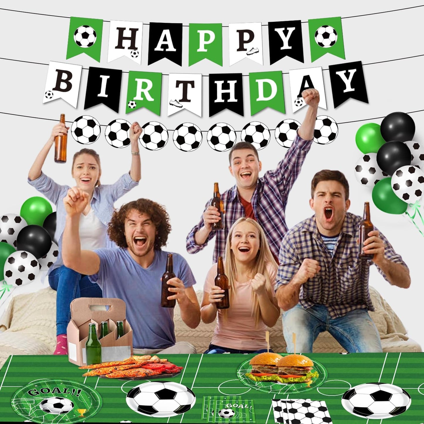 170_PCS_Soccer_Party_Decorations,_Soccer_Birthday_Party_Decorations_-_Includes_Plates,_Napkins,_Cups,_Banner,_Balloons,_Tablecloth,_Knives,_Forks_for_Sports_Soccer_Theme_Party_Decorations,_Serve_24