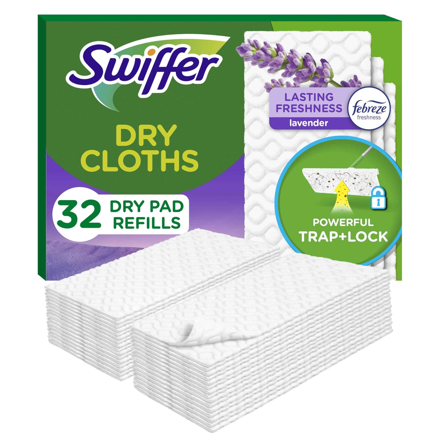 Swiffer Sweep + Mop, Dry Pads Refill, Floor Cleaner for Dirt, Dust, Hair, Cleaning Cloths for Mopping Home, Bathroom, Kitchen, Dust Mop, Floor Duster