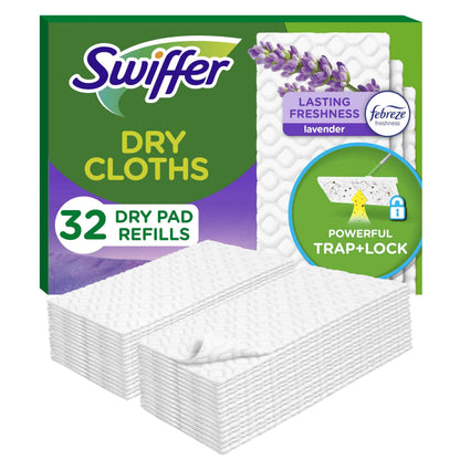 Swiffer Sweep + Mop, Dry Pads Refill, Floor Cleaner for Dirt, Dust, Hair, Cleaning Cloths for Mopping Home, Bathroom, Kitchen, Dust Mop, Floor Duster
