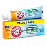 ARM & Hammer Toothpaste Plus TheraBreath Breath Fresheners, ICY Mint Flavor, Teeth Whitening Toothpaste, Anticavity Fluoride for Bad Breath, 5.5 Oz