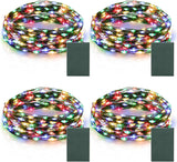 2 Pack Timer Fairy Lights Battery Operated, 16.4FT 50 LED Dark Green Wire Micro Starry Twinkle Light with Auto Waterproof, Christmas String Lights for Indoor Outdoor Yard Decor (Warm White)
