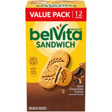 belVita Breakfast Bar Biscuit Sandwiches, Dark Chocolate Creme, Value Pack, 12 Packs (2 Biscuits Per Pack)