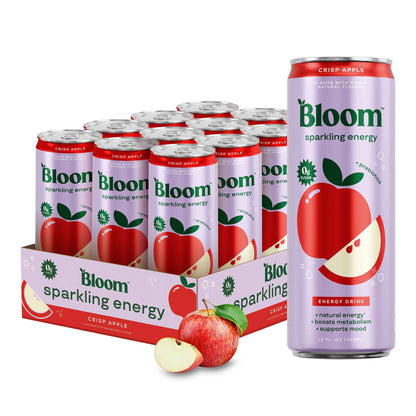 Bloom Nutrition Sparkling Energy Drink - Natural Caffeine, Zero Sugar, 180mg - Antioxidant-Rich with Green Coffee Bean, Green Tea Extract, Prebiotics