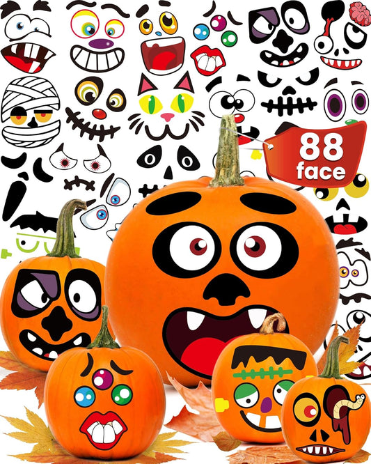 Greingways_Halloween_Pumpkin_Stickers,_Make_88_Funny_Face_Pumpkin_Decorating_Kit_for_Party_Decorations,_Pumpkins_Painting_Kit_Halloween_Crafts_Gifts_Games_for_Kids