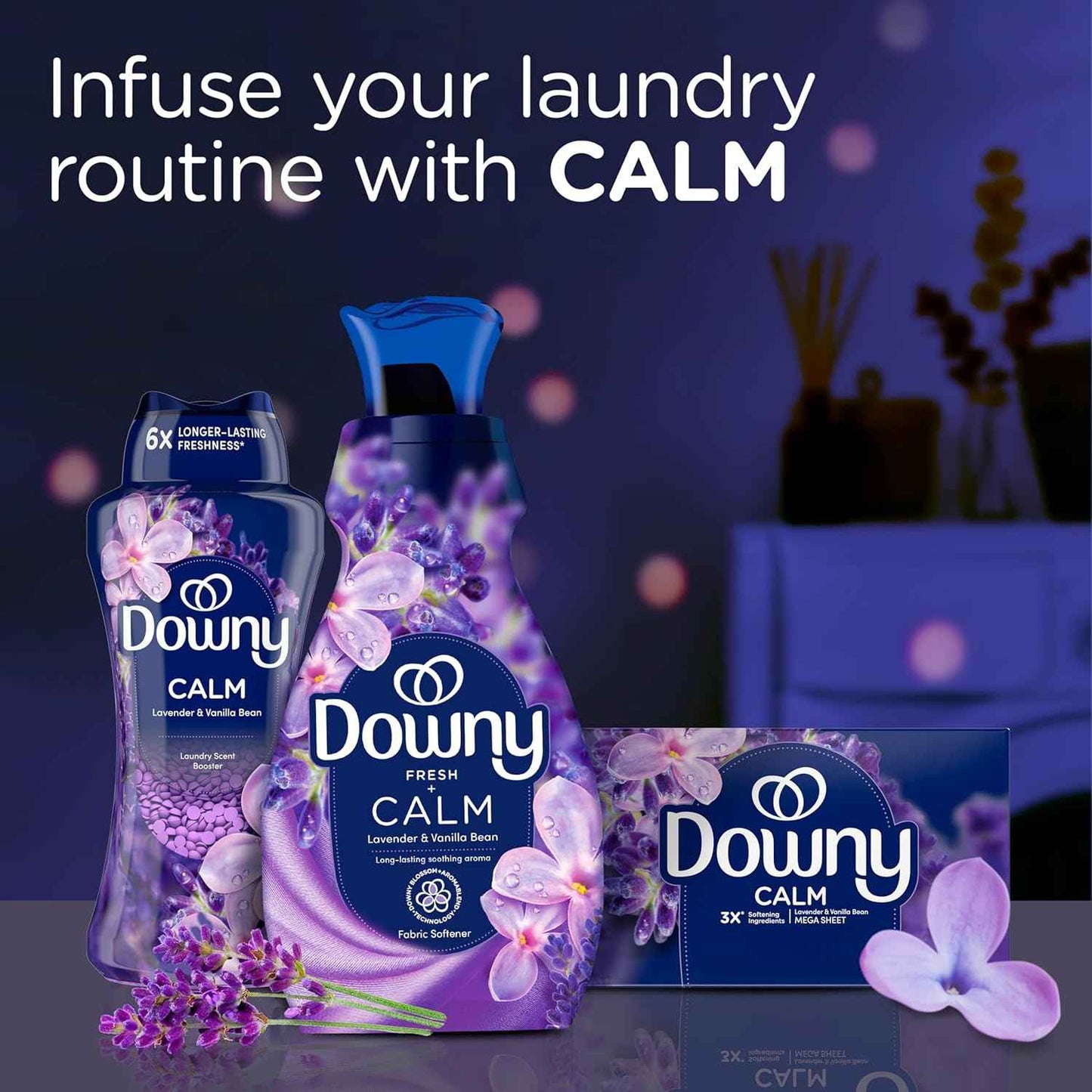 Downy Infusions CALM Liquid Fabric Softener, Fabric Conditioner For Softness And Scent