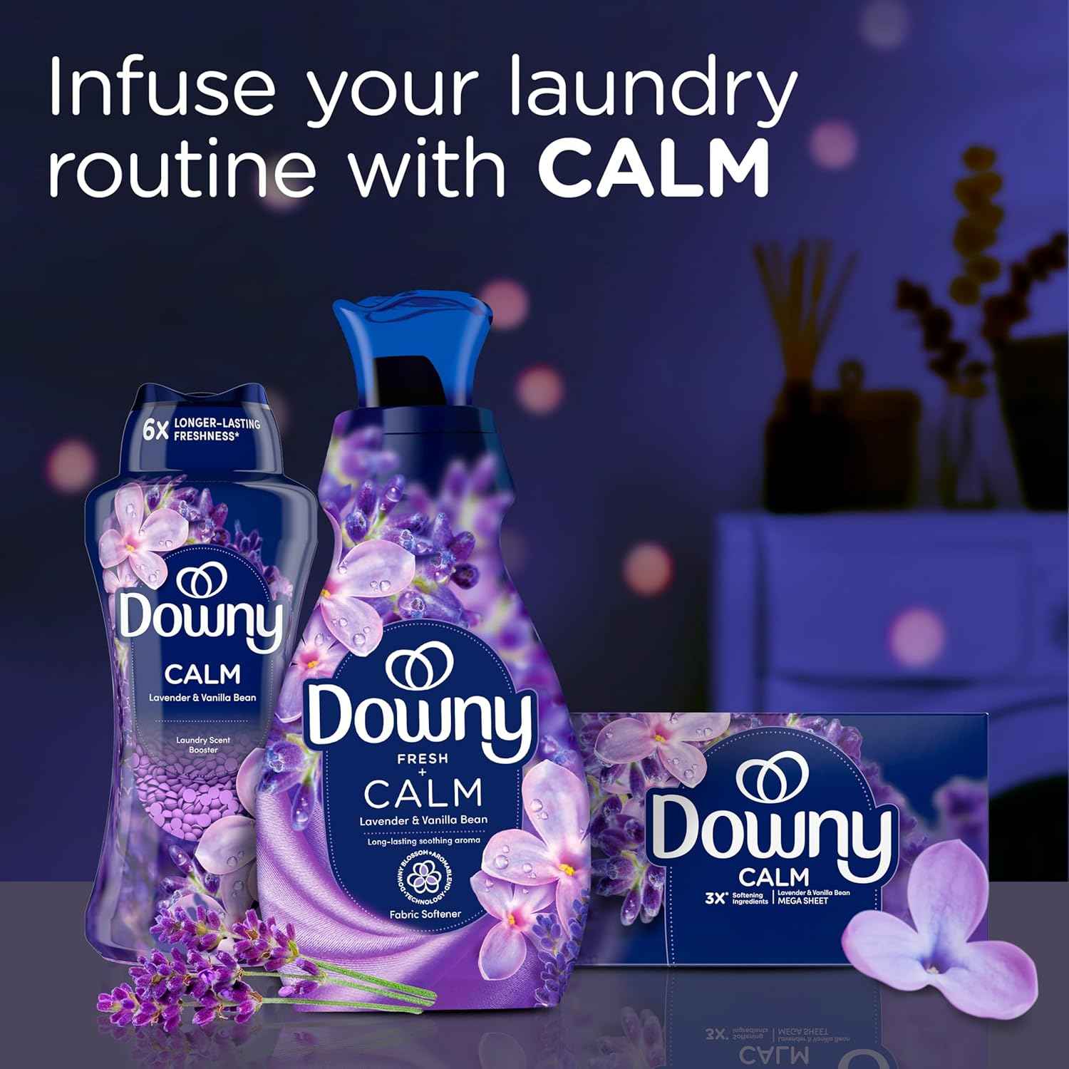 Downy Infusions CALM Liquid Fabric Softener, Fabric Conditioner For Softness And Scent