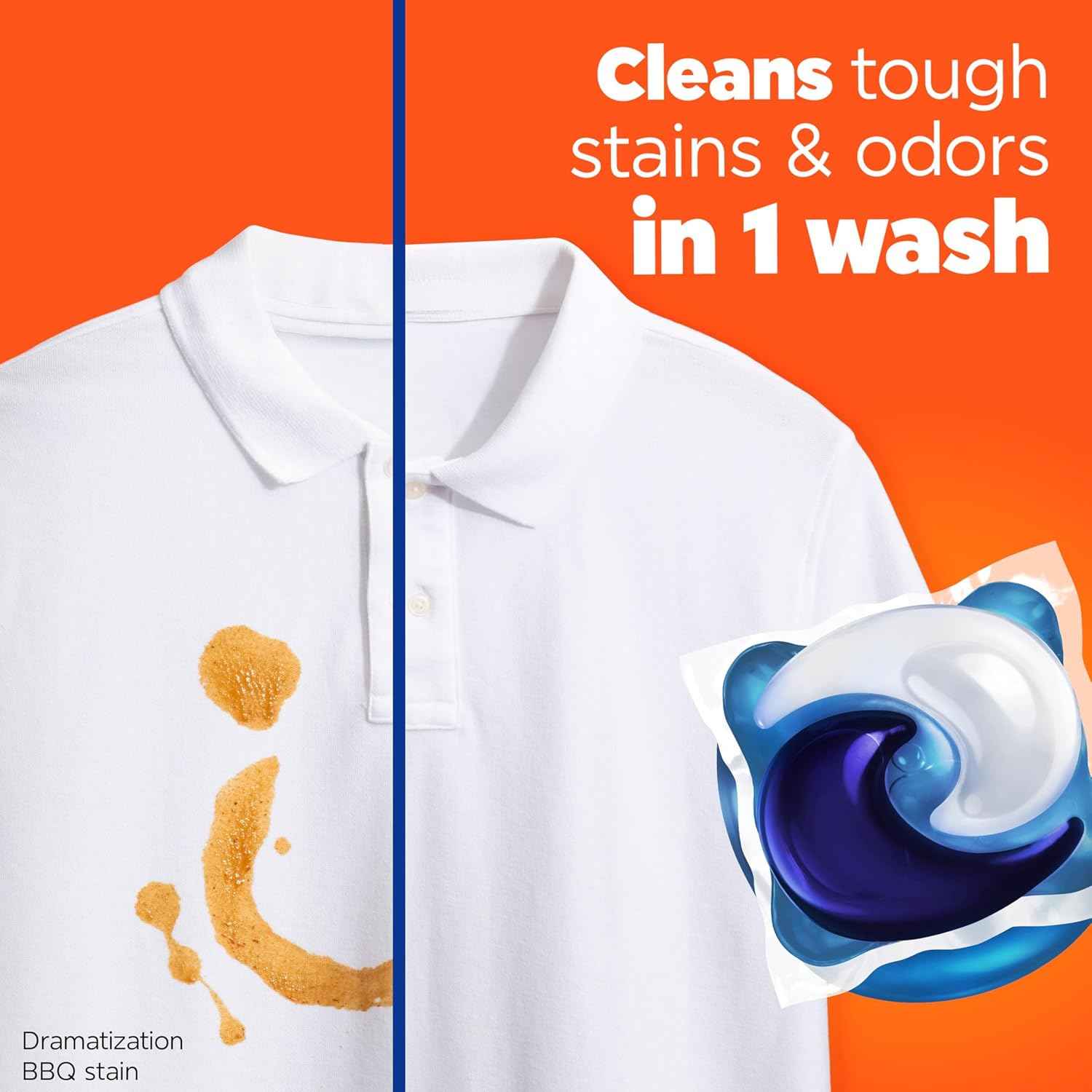 Tide PODS Laundry Detergent soap with a touch of Downy 4-in-1 Detergent, 57 Count, Stain Remover, Freshness, Softness, Fabric Protecter, HE Compaible