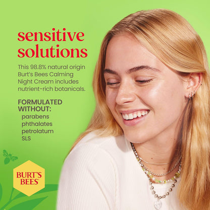 Burt's_Bees_Calming_Night_Cream_With_Aloe_and_Rice_Milk,_Face_Moisturizer_For_Sensitive_Skin_Infuses_Skin_With_Moisture_While_You_Sleep,_98.8_Percent_Natural_Origin_Skin_Care,_1.8_oz._Tub