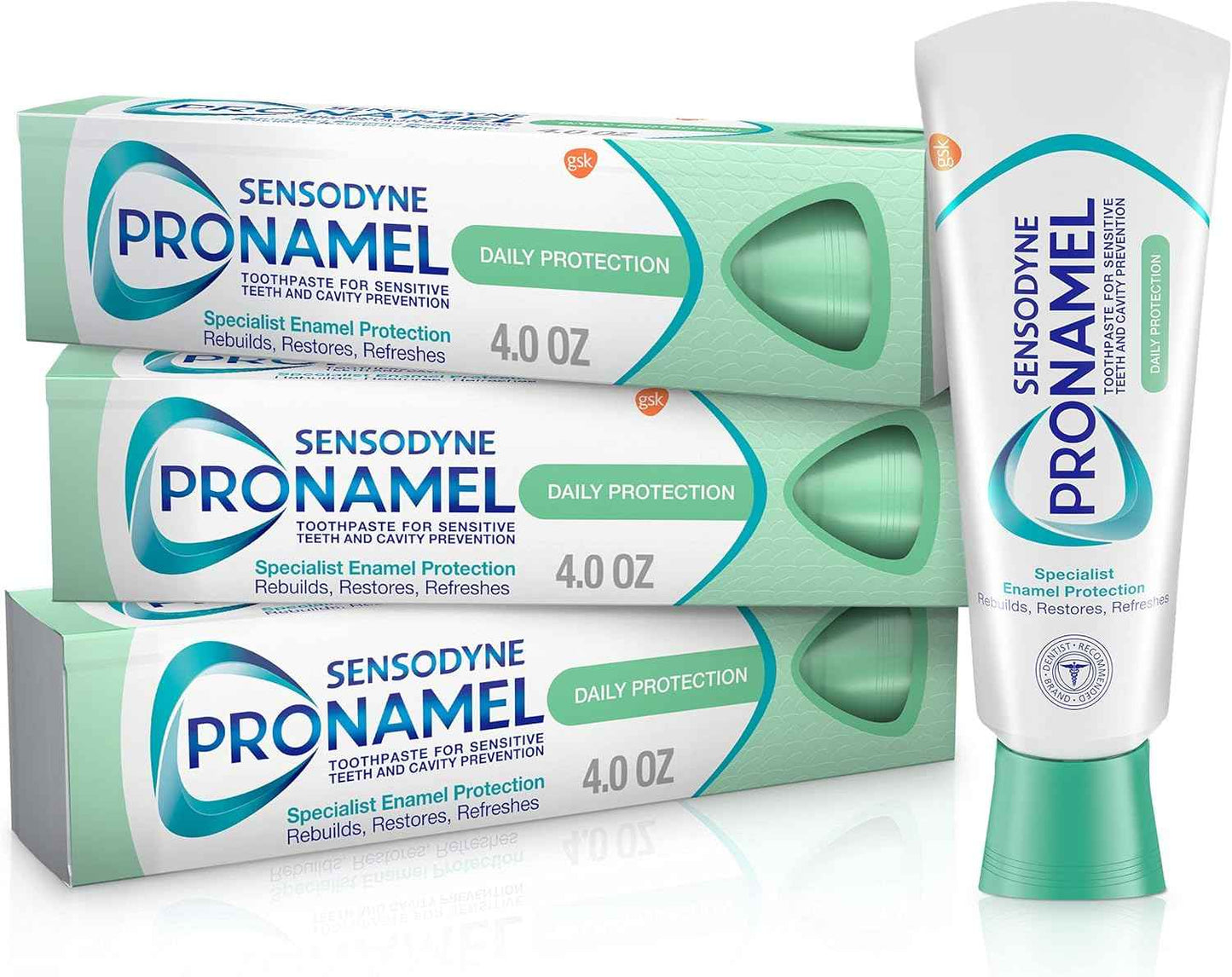 Sensodyne Pronamel Daily Protection Enamel Toothpaste for Sensitive Teeth, Mint Essence - 4 oz (Pack of 3)