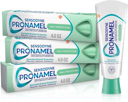 Sensodyne Pronamel Daily Protection Enamel Toothpaste for Sensitive Teeth, Mint Essence - 4 oz (Pack of 3)