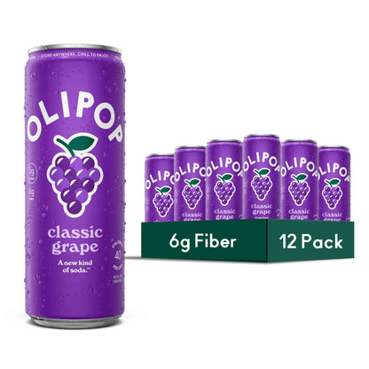 OLIPOP Prebiotic Soda Pop, Pantry Pack Packed with Prebiotics, Fiber, and Botanicals, Gluten Free, GMO Free