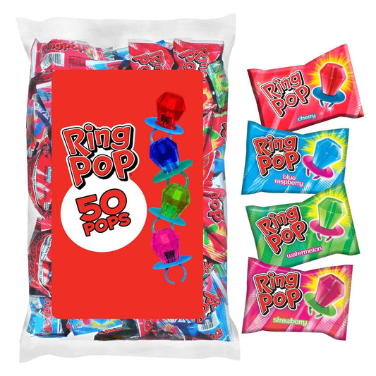 Ring Pop Candy, Easter Lollipops, Party Favors in Assorted Fruity Flavors - Full Size, Fun Hard Candy For Birthday Parties, Party Favors, Easter Basket Stuffers, Egg Fillers, Gifts for Kids