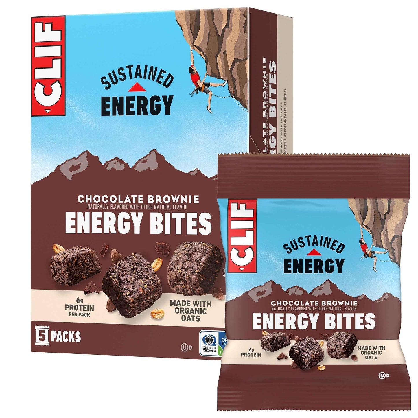 CLIF BAR Energy Bites - Made with Organic Oats - 6g Plant Based Protein - Non-GMO (5 Packs)
