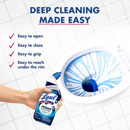 Lysol Toilet Bowl Cleaner, Max Strength Bathroom Cleaning Supplies, Toilet Bowl Cleaner Clinging Gel, Home Essential, Instant Stain Removal, Disinfecting and Deodorizing