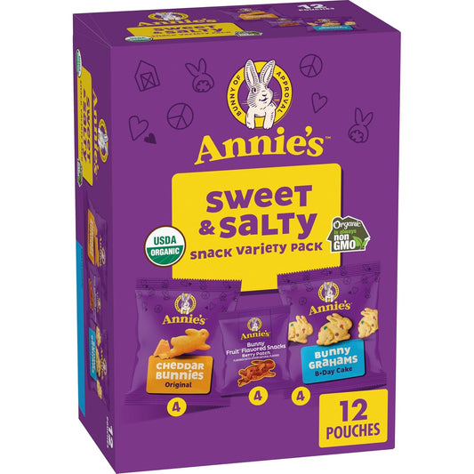 Annie's_Sweet_and_Salty_Snack_Variety_Pack,_Cheddar_Bunnies,_Bunny_Grahams_and_Bunny_Fruit_Flavored_Snacks,_Organic_Kids_Snacks,_12_Pouches,_10.8_oz