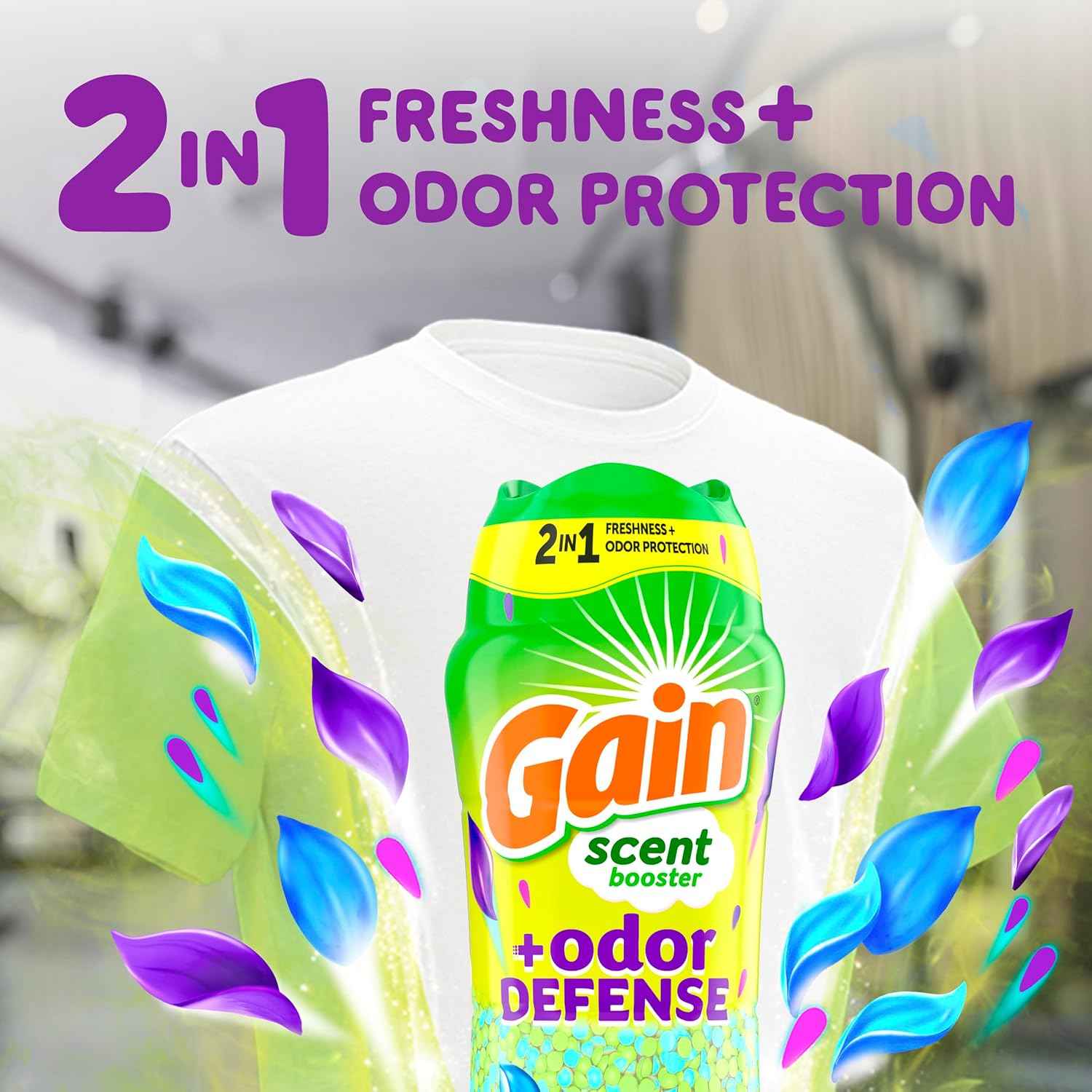Gain Odor Defense In-wash Scent Booster, Super Fresh Blast scent, 2 in 1 Freshness plus Odor Protection, laundry scent beads