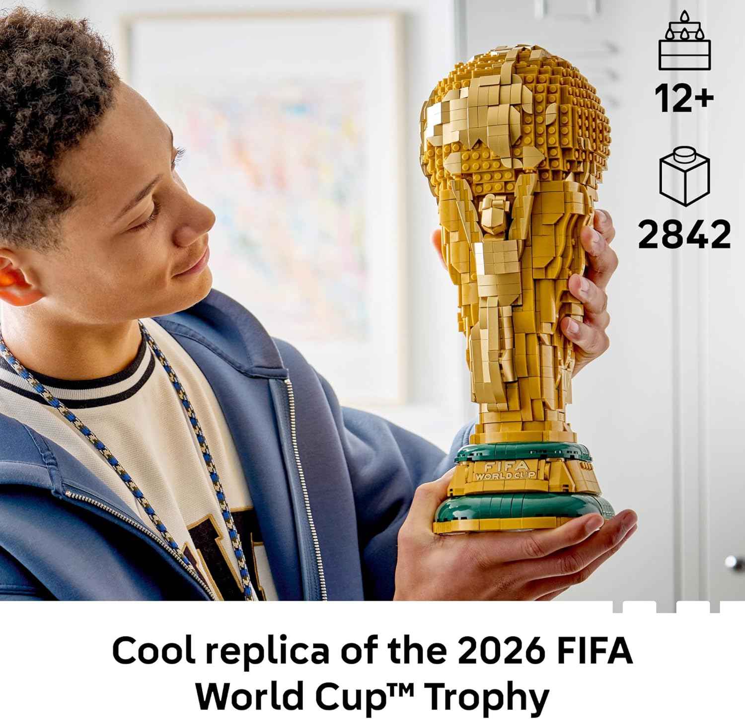 LEGO Editions FIFA World Cup Official Trophy Building Set - Kit for Display in Bedroom, Home Office, Book Shelf - Soccer Fans Collectible - W/World Cup 2026 Minifigure - Gift for Father's Day - 43020