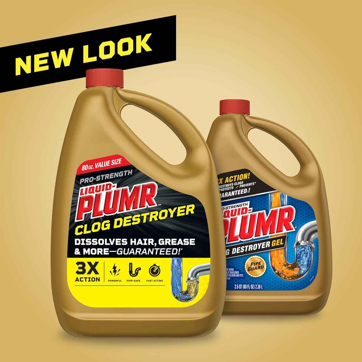Clorox Liquid-Plumr Pro-Strength Clog Destroyer, Liquid Drain Cleaner, 80 Fluid Ounces (Package May Vary)