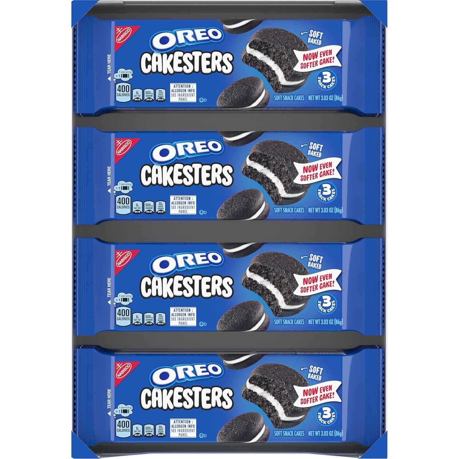 OREO Cakesters Soft Snack Cakes, 8-3.03 oz Snack Packs