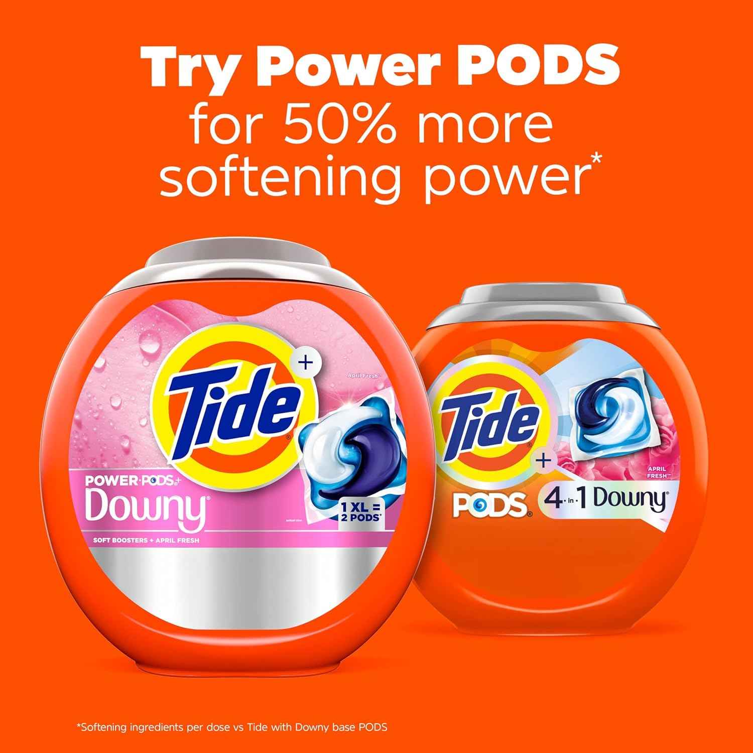 Tide PODS Laundry Detergent soap with a touch of Downy 4-in-1 Detergent, 57 Count, Stain Remover, Freshness, Softness, Fabric Protecter, HE Compaible