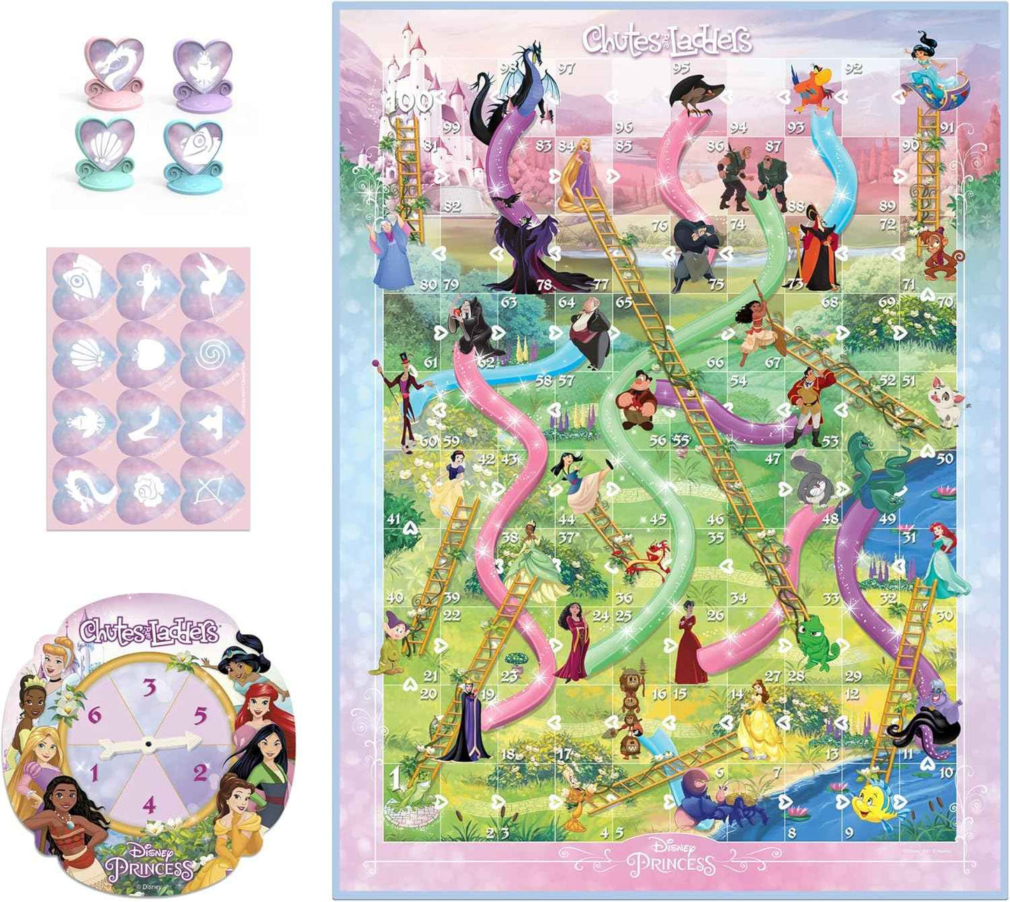 Hasbro Gaming Chutes and Ladders: Disney Princess Edition Board Game for Kids Ages 3 and Up, Easter Gifts for Boys and Girls, Preschool Game for 2-4 Players (Amazon Exclusive)